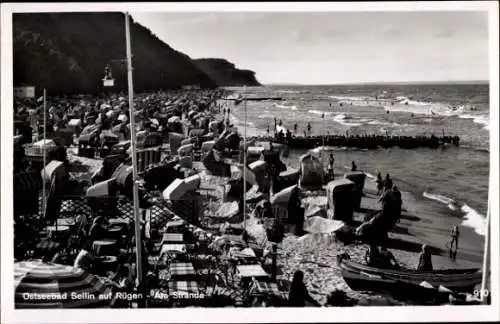 Ak Ostseebad Sellin auf Rügen, Am Strand