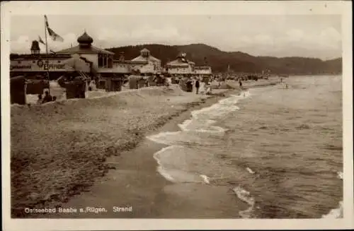 Ak Baabe Rügen, Strand mit Strandkörben, Badende