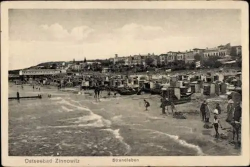 Ak Ostseebad Zinnowitz auf Usedom, Strandleben