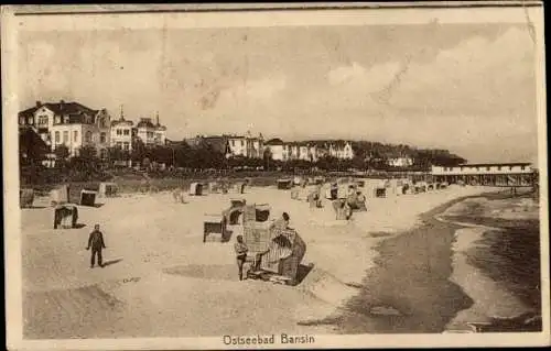 Ak Seebad Bansin, Blick auf den Strand