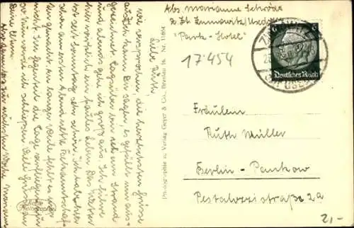 Ak Ostseebad Zinnowitz auf Usedom, Strand, Seebrücke, Segelboot