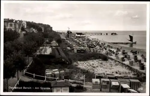 Foto Ak Ostseebad Bansin Heringsdorf auf Usedom, Strand