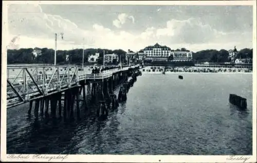 Ak Ostseebad Heringsdorf auf Usedom, Seesteg