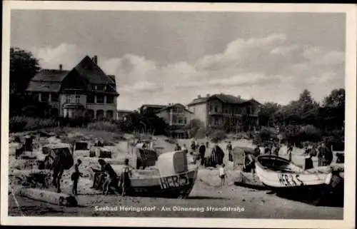 Ak Ostseebad Heringsdorf auf Usedom, Am Dünenweg, Strandstraße