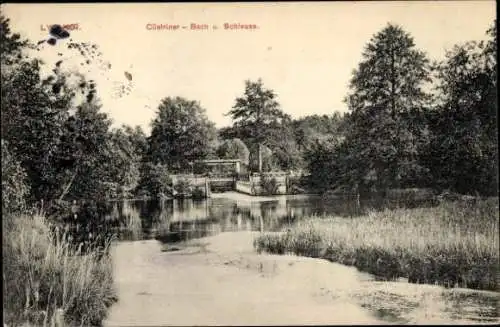 Ak Lychen im Kreis Uckermark, Cüstriner Bach, Schleuse