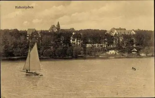 Ak Hohenlychen Lychen in der Uckermark, Teilansicht, Segelboot