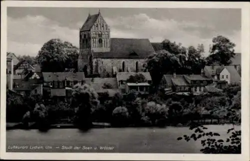 Ak Lychen in der Uckermark, Teilansicht, Kirche