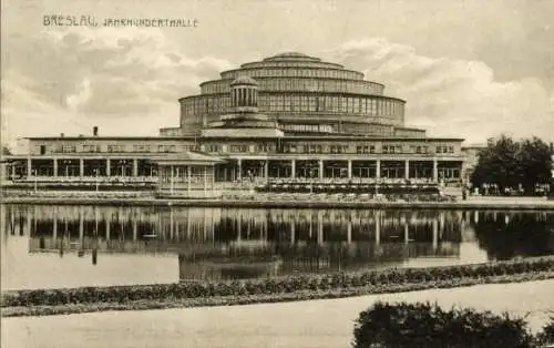 Ak Wrocław Breslau Schlesien, Blick auf die Jahrhunderthalle