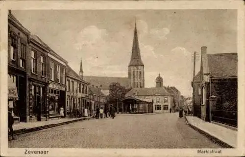 Ak Zevenaar Gelderland Niederlande, Marktstraat, Kirche