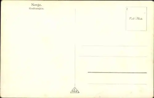 Ak Gudvangen Norwegen, Ufer, Berge, Häuser