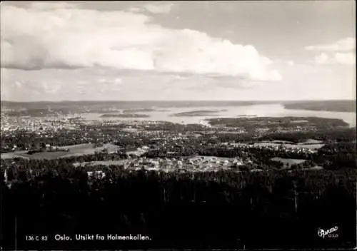 Ak Oslo Norwegen, Panorama, Holmenkollen