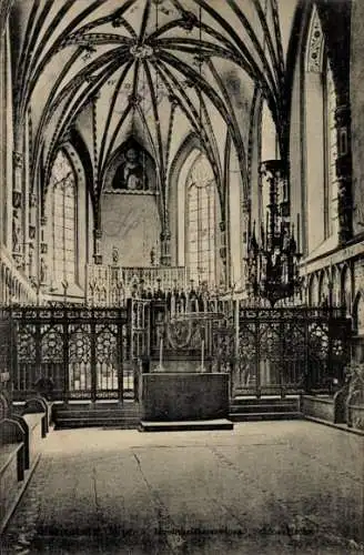 Ak Marienburg Malbork Westpreußen, Ordensburg, Inneres der Schlosskirche