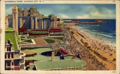 Ak Atlantic City New Jersey USA, Boardwalk Scene