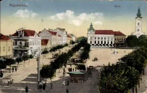 Ak Nagykanizsa Großkirchen Ungarn, Platz, Straßenpartie, Kirche