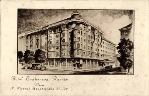 Ak Wien 4 Wieden, Wiedner Hauptstraße 27-29, Hotel Erzherzog Rainer