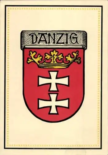 Wappen Ak Gdańsk Danzig, Stadtwappen, Krone, Kreuze