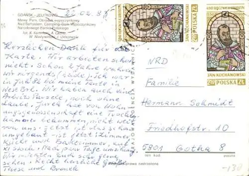 Ak Jelitkowo Glettkau Oliva Gdańsk Danzig, Möwen, Meer, Bademode, Parkplatz, Mewy Park