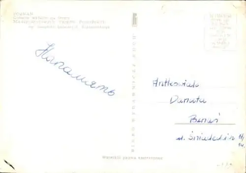 Ak Poznań Posen, Pavillon bei Nacht