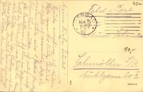 Passepartout Ak Dessau in Sachsen Anhalt, Kavalierstr. u. Herzogl. Palais, Eisernes Kreuz 1914
