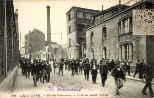 Ak Seine Saint Denis, Rue des Poissonniers, Ateliers Combes