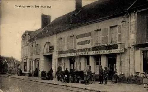 Ak Chailly en Bière Seine et Marne, Hotel Billiard Restaurant