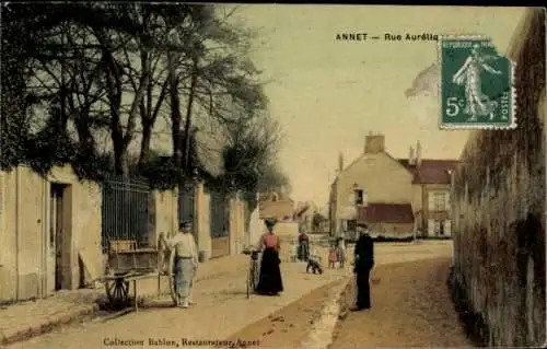 Ak Annet Seine et Marne, Straßenansicht, Passanten