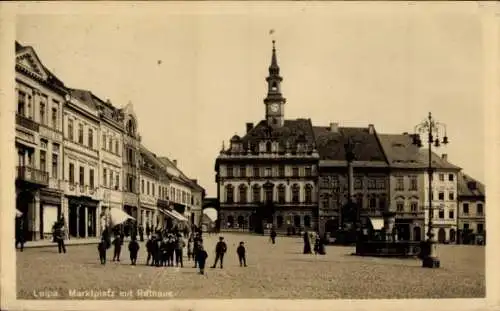 Ak Lípa Leipa Region Königgrätz, Rathaus und Marktplatz