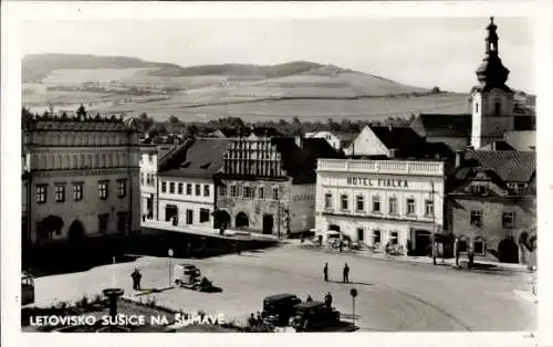 Ak Sušice Schüttenhofen Region Pilsen, Markt, Hotel Fialka