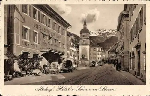 Ak Altorf Altdorf Elsass Bas Rhin, Hotel zum Schwarzen Löwen