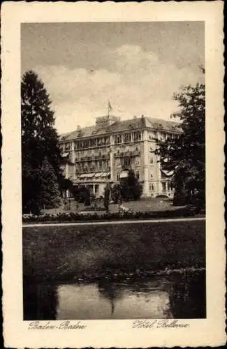 Ak Baden-Baden am Schwarzwald, Hotel Bellevue, Ansicht über Gewässer