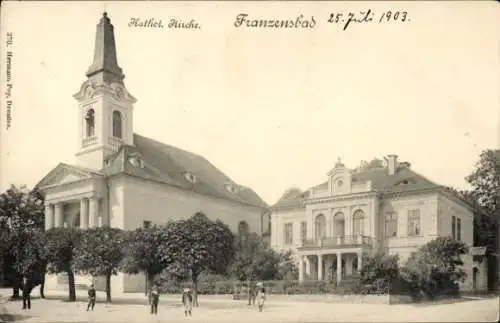 Ak Františkovy Lázně Franzensbad Region Karlsbad, Kirche