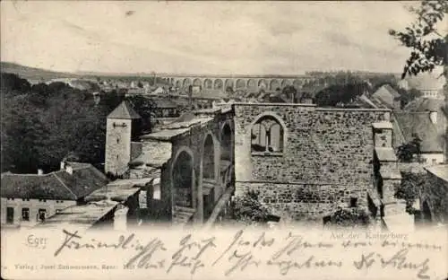 Ak Cheb Eger Reg. Karlsbad, Partie auf der Kaiserburg, Viadukt