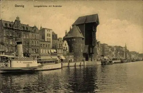 Ak Gdańsk Danzig, Langebrücke, Krahntor