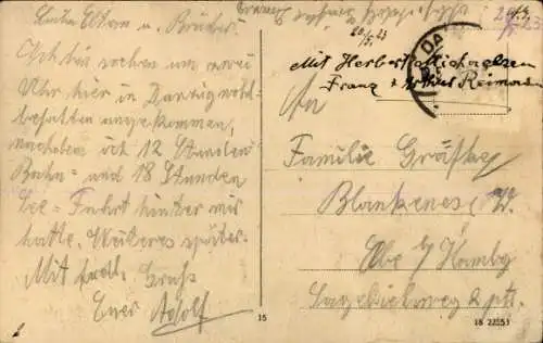 Ak Gdańsk Danzig, Langebrücke, Dampfer legen an