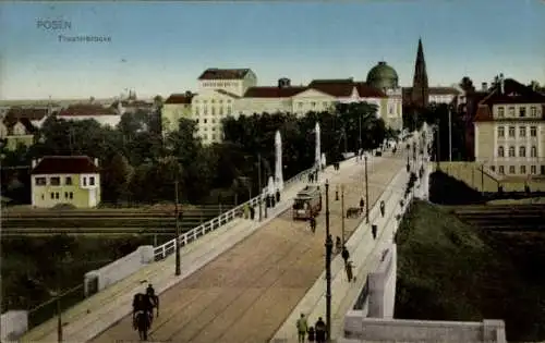 Ak Poznań Posen, Theaterbrücke