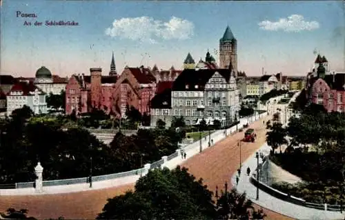 Ak Poznań Posen, Schlossbrücke