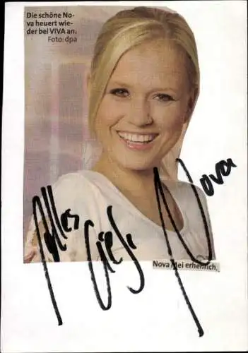 Ak Schauspielerin Nova Meierhenrich, Portrait, Autogramm