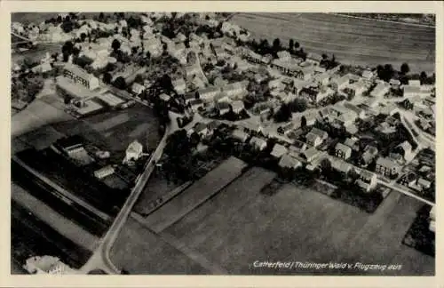 Ak Catterfeld Leinatal in Thüringen, Fliegeraufnahme, Gasthaus Schillerhöhe