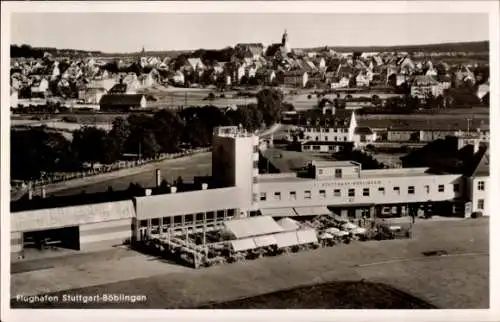 Ak Stuttgart-Böblingen in Württemberg, Fliegeraufnahme, Flughafen