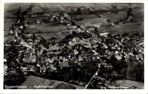 Ak Poppenhausen in Unterfranken, Fliegeraufnahme