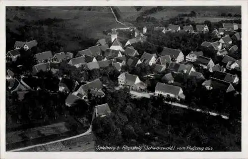 Ak Spielberg Altensteig im Schwarzwald, Fliegeraufnahme