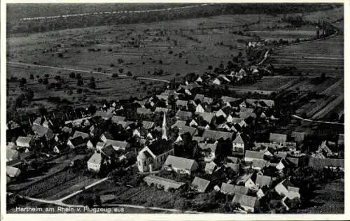 Ak Hartheim am Rhein, Fliegeraufnahme