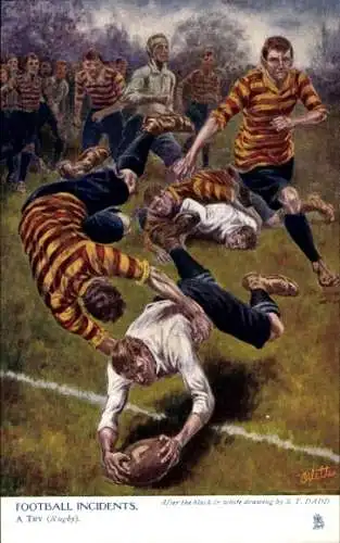 Künstler Ak Dadd, S. T., Football Incidents, A Try, Rugby, Tuck 1746