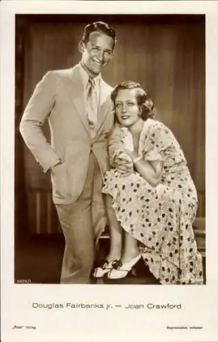 Ak Schauspielerin Joan Crawford, Schauspieler Douglas Fairbanks jr., Portrait