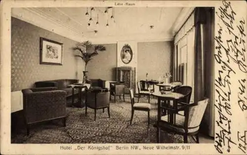 Ak Berlin Mitte, Hotel Königshof, Leseraum, Neue Wilhelmstraße