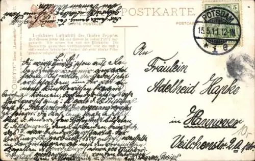 Künstler Ak Stövhase, Hans, Lenkbares Luftschiff des Grafen Zeppelin