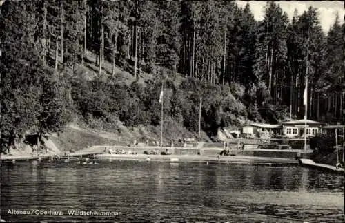 Ak Altenau Clausthal Zellerfeld im Oberharz, Waldschwimmbad