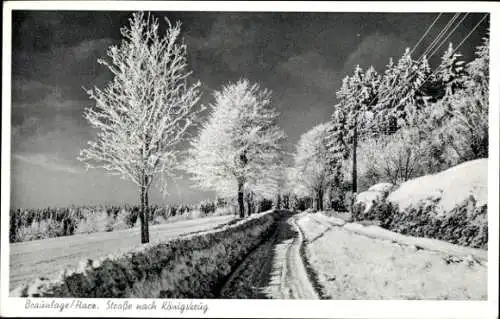 Ak Braunlage im Oberharz, Straße nach Königskrug