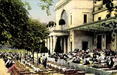 Ak Wiesbaden in Hessen, Terrasse, Kurhaus