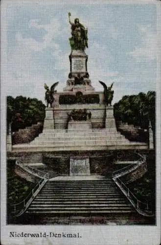 Seiden Ak Rüdesheim am Rhein, Niederwald Nationaldenkmal